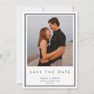 Classic Black and White Photo Save the Date Card