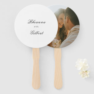 Classic Black and White Photo Timeless Wedding Hand Fan
