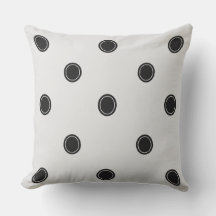 Classic Black and White Polka Dot Pillow