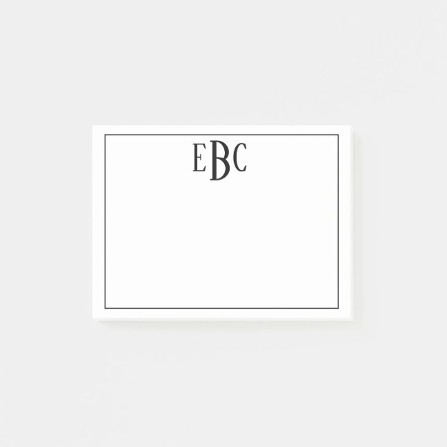 Classic Black and White Post it Notes (Front)