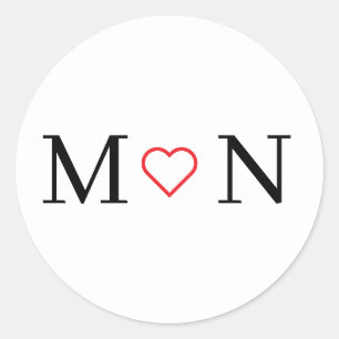 Classic Black and White Round Sticker