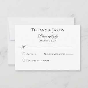Classic Black and White RSVP Card