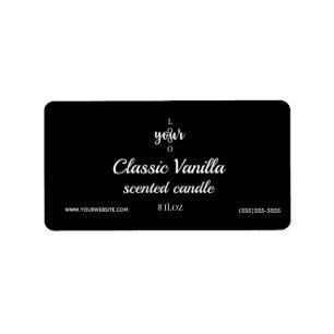 Classic Black and White Scented Candle Label