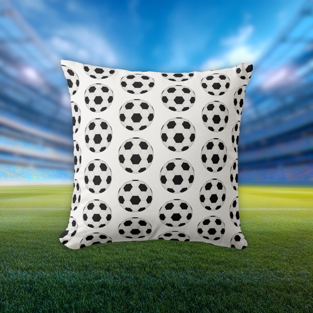 Classic Black and White Soccer Ball Pattern Cushion (Creator Uploaded)