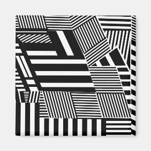 Classic Black and White Stripe Magnet