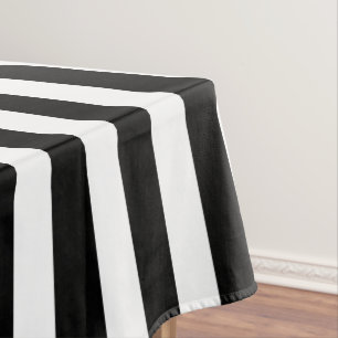 Classic Black and White Stripes  Tablecloth