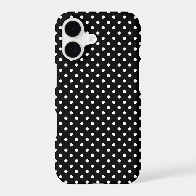 Classic Black and White Tiny Polka Dot Pattern (Back)