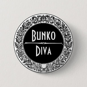 Classic Black And White Vintage Bunco 6 Cm Round Badge