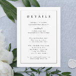 Classic Black and White Wedding Details Enclosure Invitation<br><div class="desc">A simple and elegant,  classic wedding invitation details insert card featuring formal frame and minimal editable text with script details. Click the edit button to customise this design.</div>