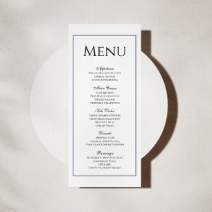 Classic Black and White Wedding Dinner Menu