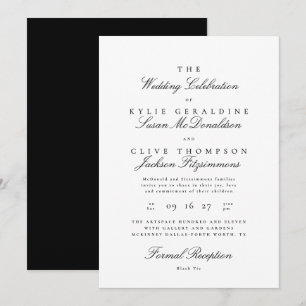 Classic Black and White Wedding Invitation