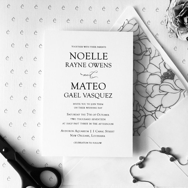 Classic Black and White Wedding Invitation (Creator Uploaded)