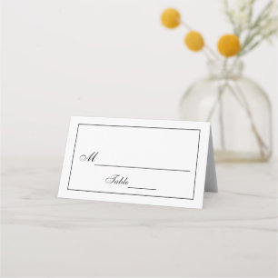 Classic Black and White Wedding Place Card