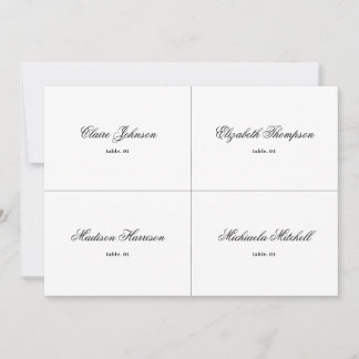 Classic Black and White Wedding Place Card DIY