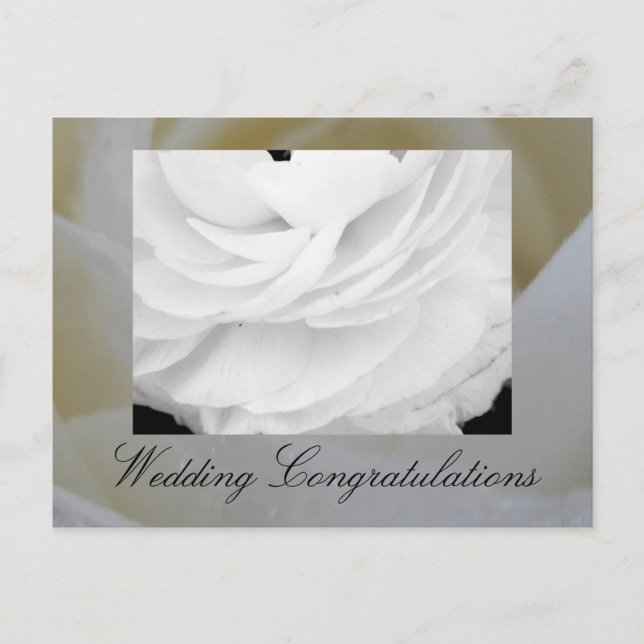 Classic Black and White Wedding Postcard (Front)