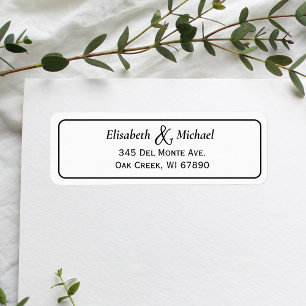 Classic Black and White Wedding Return Address