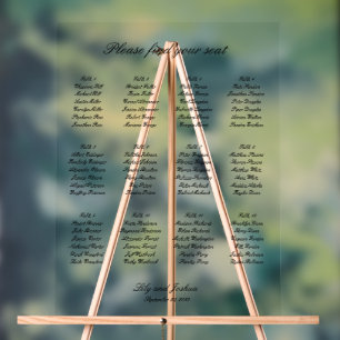 Classic Black and White Wedding Seating Chart