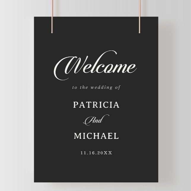 Classic Black and White Wedding Welcome Sign (Creator Uploaded)