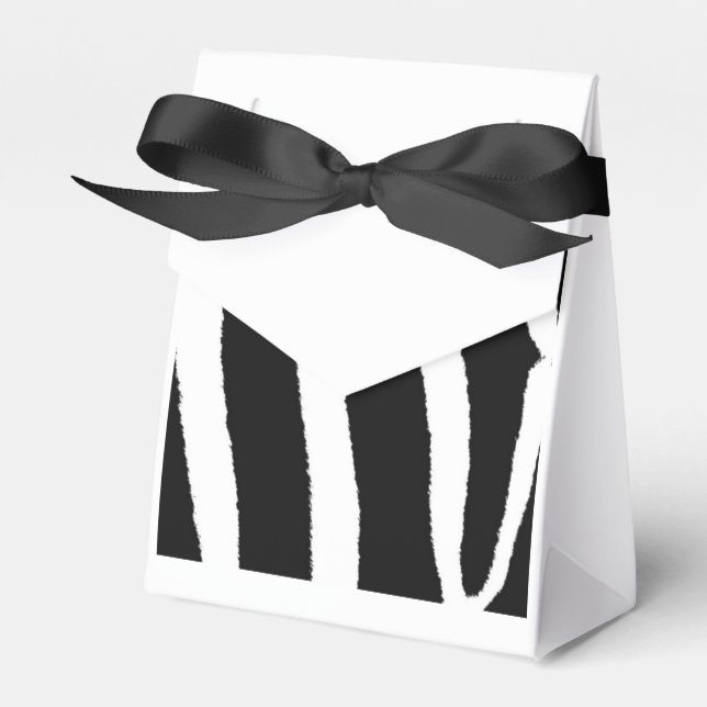 Classic Black and White Zebra Pattern Favour Box (Front Side)