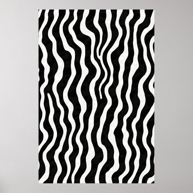 Classic Black and White Zebra Stripes Pattern Poster (Front)