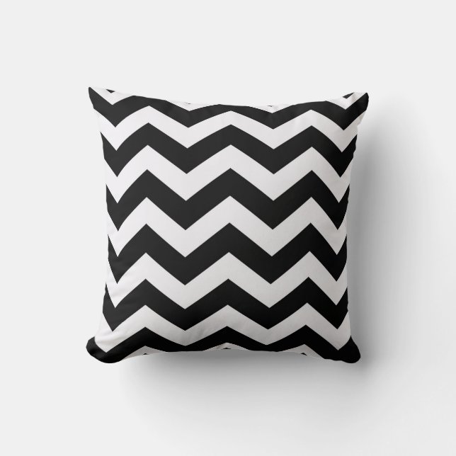 Classic Black and White Zigzag Cushion (Front)