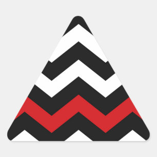 Classic Black and White Zigzag With Red Triangle Sticker