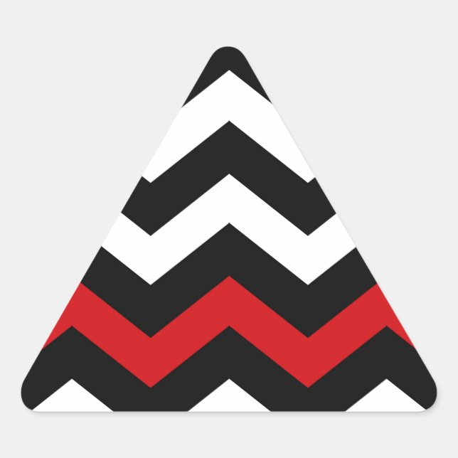 Classic Black and White Zigzag With Red Triangle Sticker (Front)