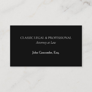 Classic Black Attorney Business Card Ultra-Class