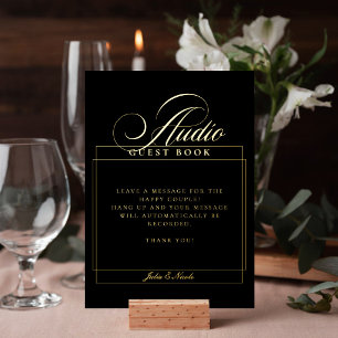 Classic Black Audio Guest Book Wedding Sign