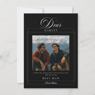 Classic Black Best Man Wedding Proposal Photo Card