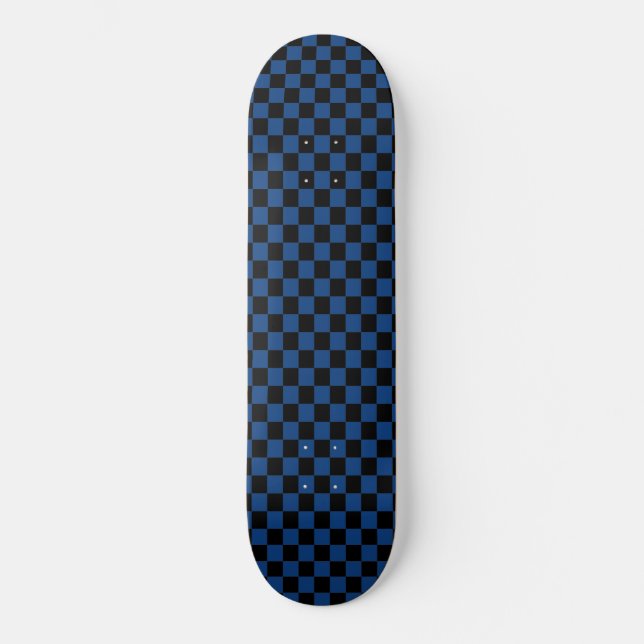 Classic Black & Blue Chequered  Skateboard (Front)