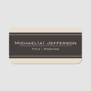 Classic Black & Bone White: Elegant & Professional Name Tag