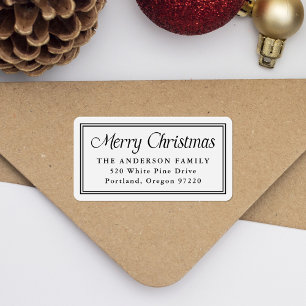 Classic Black Border Christmas Return Address Label