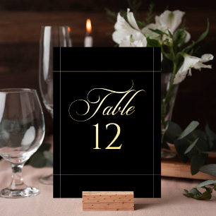 Classic Black Border Wedding Table Number Sign