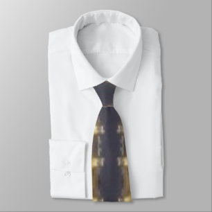 Classic Black Brown Gold Stripes and Squares Tie