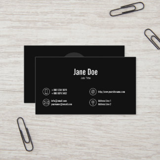 Classic Black Business Icons Logo Card