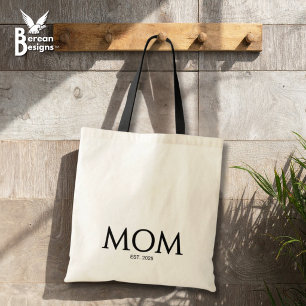 Classic Black Caps Mom Established  Tote Bag
