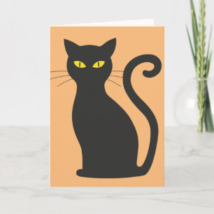 Classic Black Cat Greeting Card