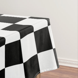 Classic black chequerboard tablecloth