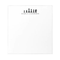 Classic Black Chess Game Pieces Monogram 