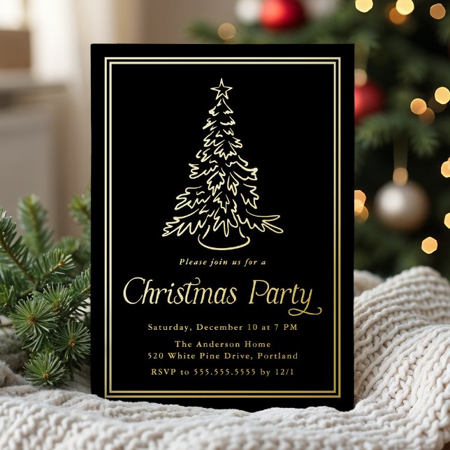 Classic Black Christmas Tree Christmas Party (Creator Uploaded)