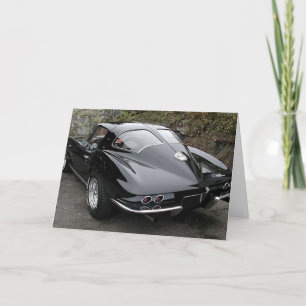 Classic Black Corvette Split Window Card