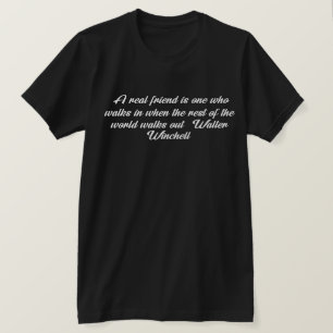 Classic Black Crewneck T-Shirt with Bold White Tex