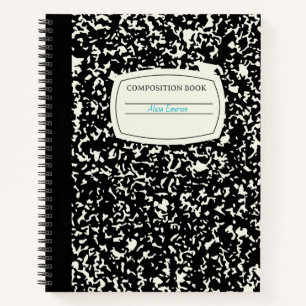 Classic Black Customizable Composition Notebook