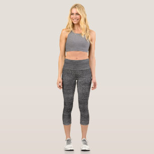 Classic Black Denim Summer Yoga Style Capri Leggings