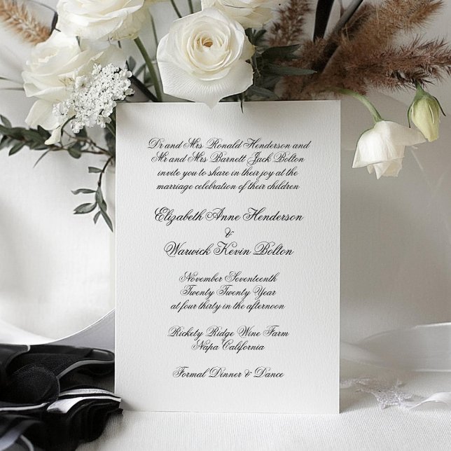 Classic Black Elegant Calligraphy | Formal Wedding Invitation (Creator Uploaded)