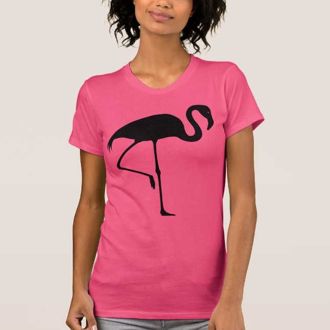 Classic Black Flamingo Silhouette T-Shirt (Front)
