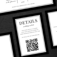 Classic Black Frame Wedding Details QR Code