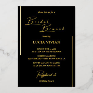 Classic Black & Gold Calligraphy Bridal Brunch