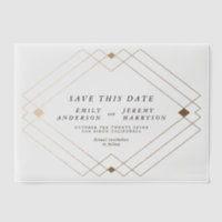Classic Black Gold Deco Wedding Save The Date